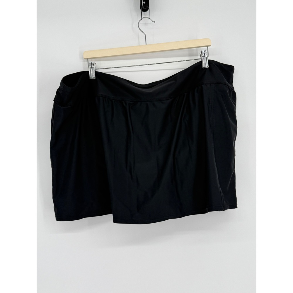 Croft & Barrow Mens Black Plus Size Swim Skirt Built-in Brief 3X‎ 063147789443